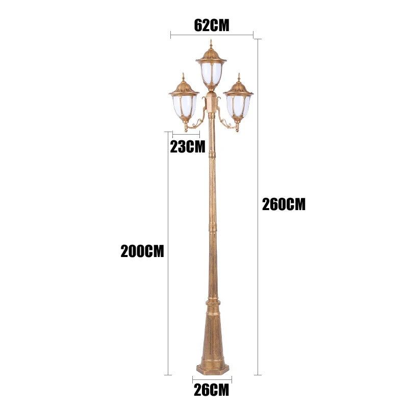 lampe de jardin européenne quatre têtes étanche pour extérieur - vue 12 sur 12