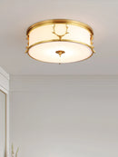 Living room, bedroom lamp, all copper, post-modern light luxury led ceiling lamp, American study, Nordic simple brass lamp