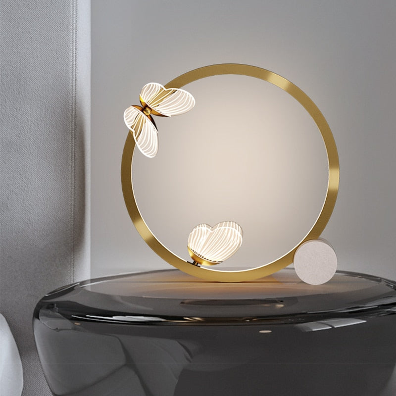 Gold-plated metallic LED table lamp Papillon