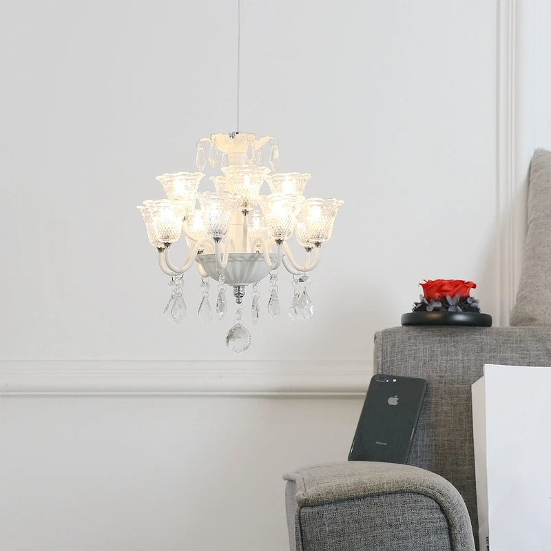 mini suspension créatives avec abat-jour en verre et cristal