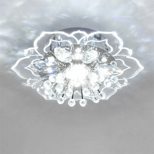 lustre en cristal fleurs pour décoration éclairage intérieur - vue 2 sur 11