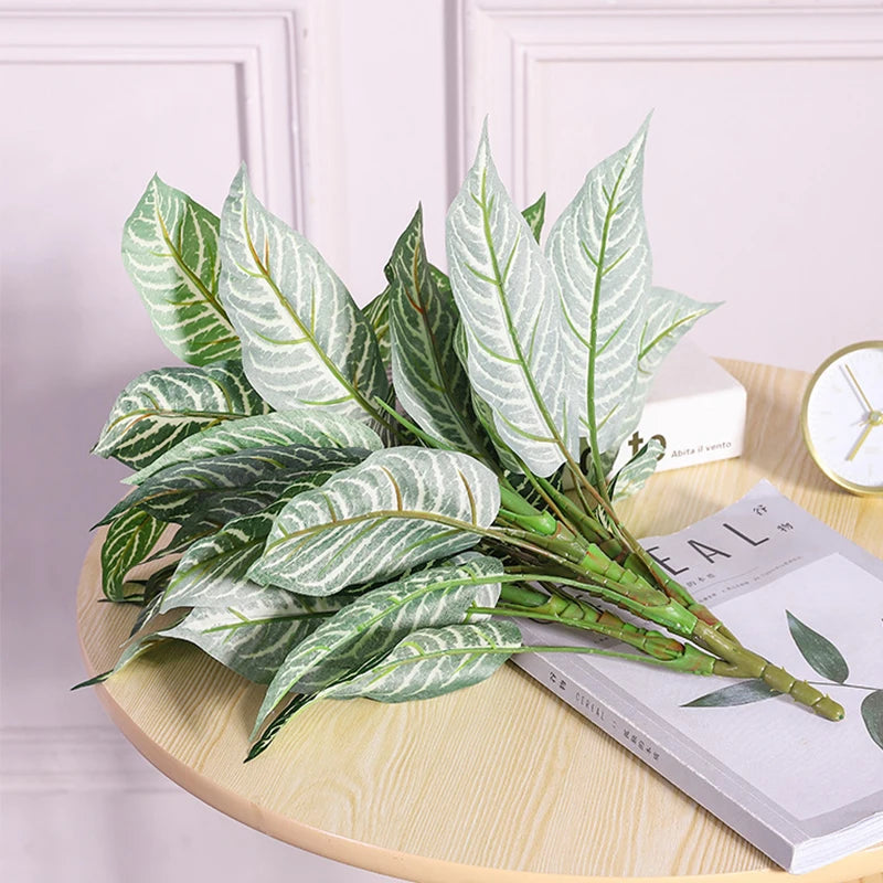 bouquet de plantes artificielles monstera tropicales pour décoration intérieure - vue 4 sur 9