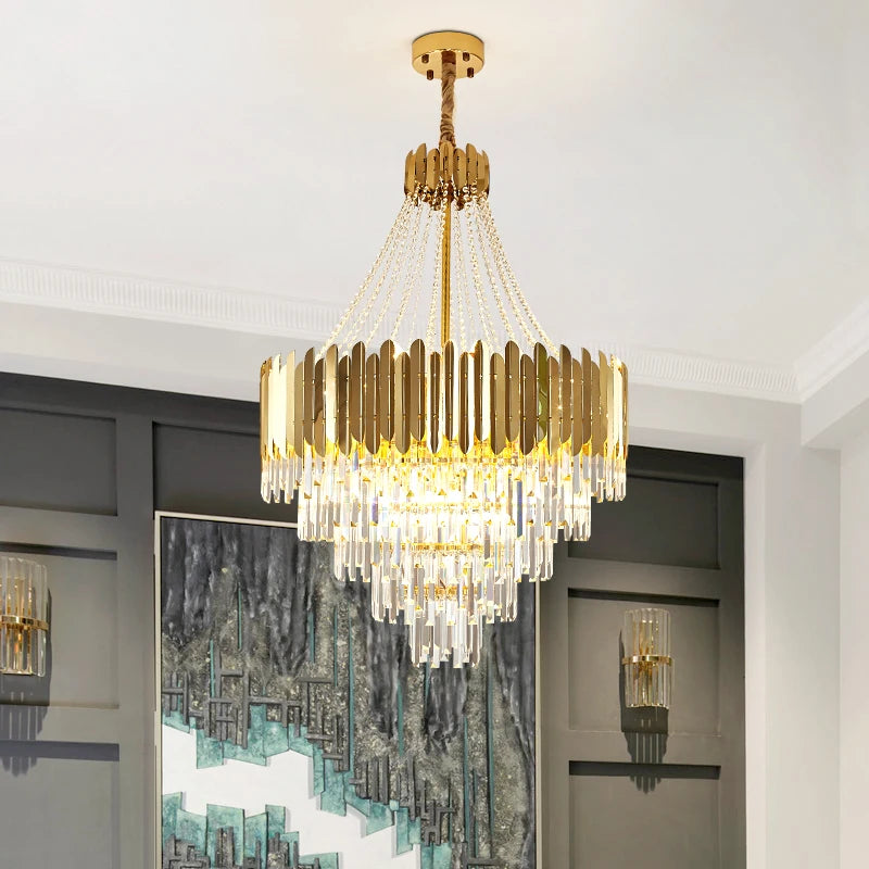 suspension moderne en cristal pour espaces contemporains élégants - vue 5 sur 11
