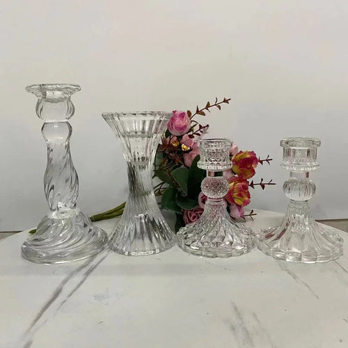 bougeoir en verre pour décoration romantique et centre de table - vue 6 sur 11
