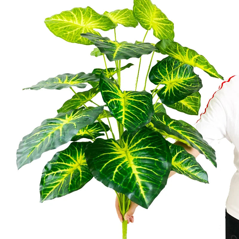 arbre tropical artificiel grandes feuilles de monstera en pot décoratif - vue 14 sur 23