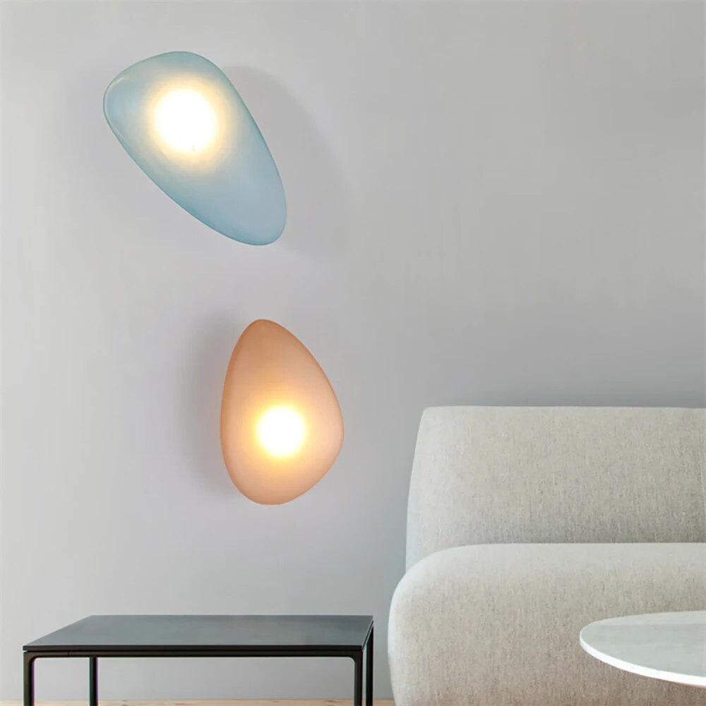applique led nordique design moderne galet chambre escalier lumière - vue 6 sur 21