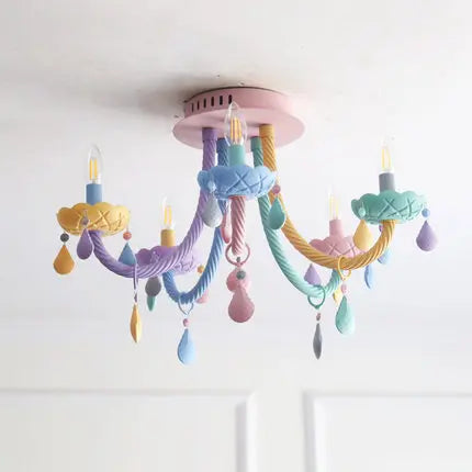 plafonnier moderne pour chambre d enfants avec douilles lumineuses - vue 4 sur 9