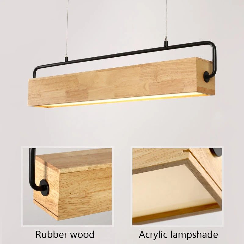 lampes suspendues nordiques en bois led modernes
