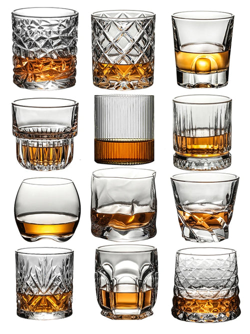 Verres whisky old fashioned style gravé élégant