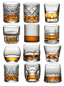 Verre whisky old fashioned design élégant relief