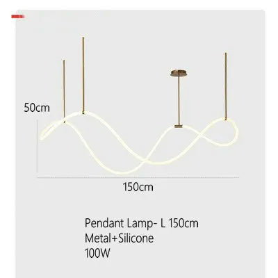 Creative Line Pendant Lamp with 360 degree Lighting for Bedroom Living room Dining room Kitchen lighting - vue 8 sur 11