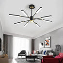 lustre d'art nordique moderne en fer avec éclairage led