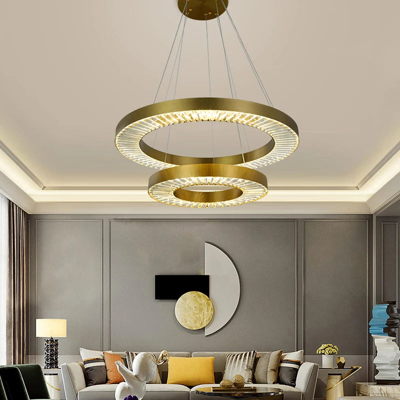 lustre en cristal de luxe style nordique moderne - vue 3 sur 12