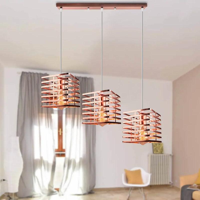 suspension industrielle vintage avec lumières led modernes