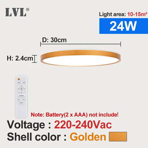 plafonnier led moderne télécommandé à intensité variable - vue 11 sur 14