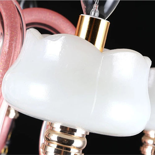 lustre moderne en cristal avec éclairage led créatif - vue 6 sur 9