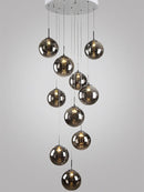 lustre en verre pour escalier design moderne à led