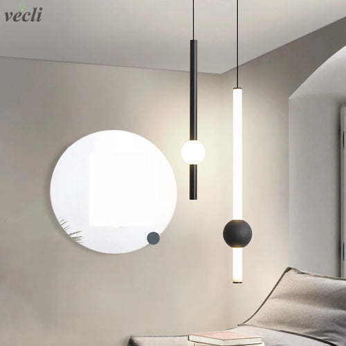 lampe suspendue led en aluminium acrylique design moderne - vue 2 sur 10