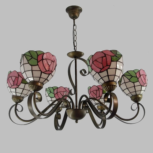 lustre européen à 6 têtes en fer moderne pour éclairage en verre - vue 7 sur 6