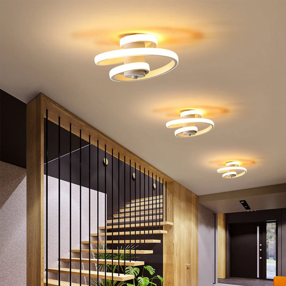 plafonnier led spirale minimaliste pour intérieur moderne - vue 3 sur 10