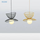Lampe Suspension LED Métal Or Noir Réglable