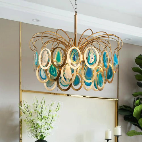 lustre nordique en agate pour décoration intérieure élégante - vue 2 sur 7