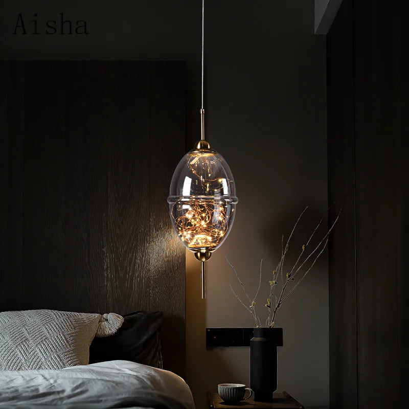suspension moderne en verre créatif pour bar et magasin - vue 4 sur 11