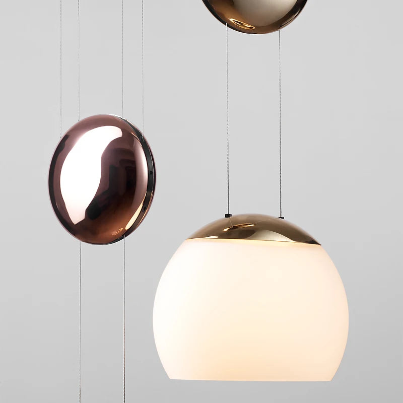 suspension nordique en verre design ajustable style loft - vue 6 sur 8