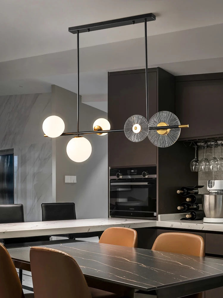 lustre led en verre style nordique pour décoration intérieure moderne - vue 2 sur 15