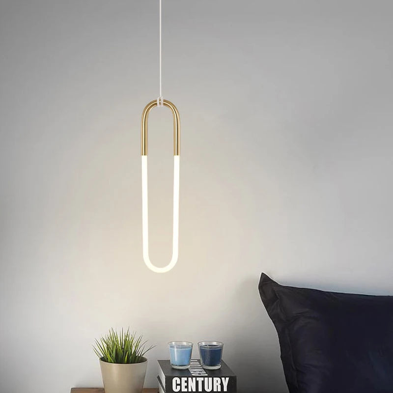 lampe led nordique en forme de u luminaire suspendu décoratif moderne - vue 2 sur 8