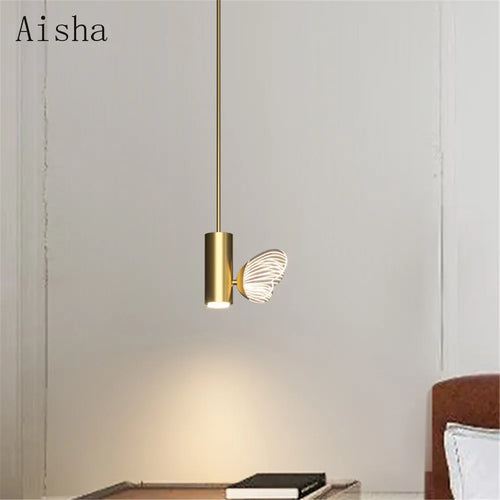 suspension papillon nordique led artistique pour restaurants et cafés - vue 4 sur 7