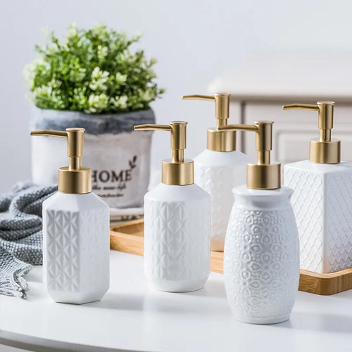 distributeurs de savon liquide en céramique pour salle de bain cadeau - vue 2 sur 11
