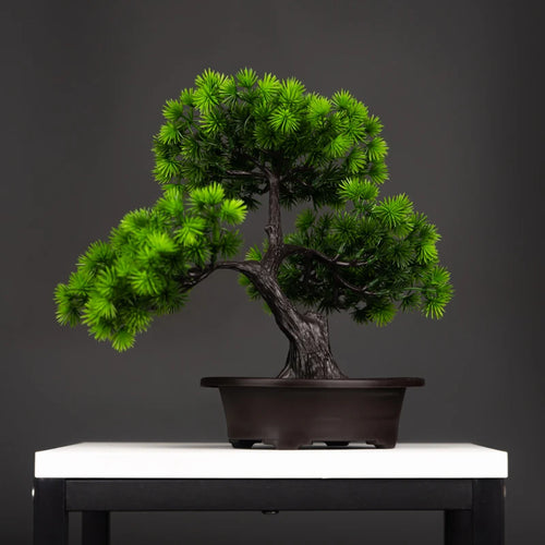 plantes de pin artificielles bonsaï décoratives en plastique pour intérieur - vue 4 sur 8