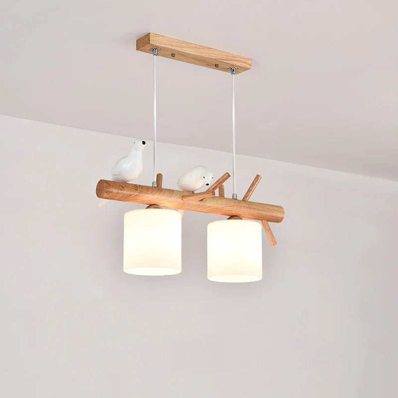 Nordique En Bois Massif PENDENTIF LED Lumière Salle à manger Plafond Lustre Chambre Salon Cuisine Éclairage Intérieur Luminaire - vue 5 sur 8