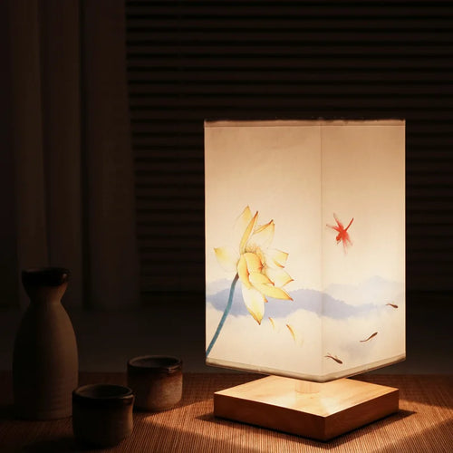 lampes de table carrées à led style chinois à intensité variable - vue 5 sur 10