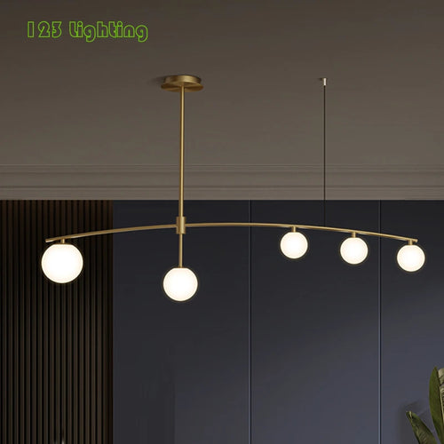 lustre moderne en métal et verre pour intérieur nordique - vue 3 sur 9
