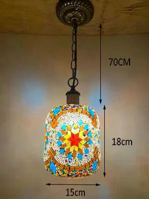 suspension LED en mosaïque turque style bohémien rétro vintage - vue 15 sur 14