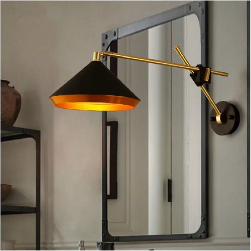 applique murale industrielle vintage réglable style loft et campagnard - vue 3 sur 6