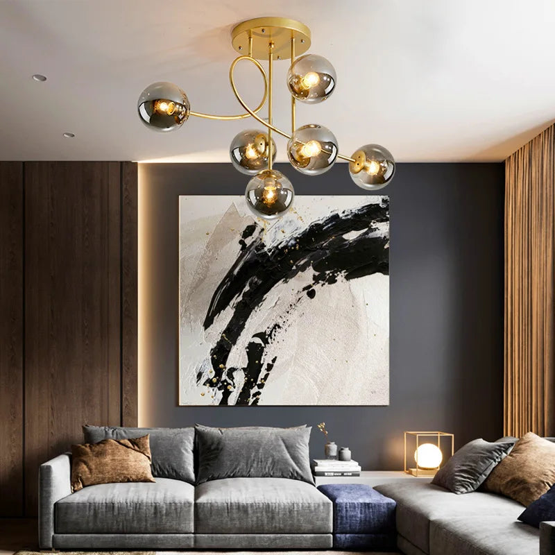 lustre en verre design pour un éclairage élégant intérieur - vue 3 sur 12
