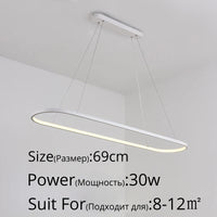 suspension led moderne rectangulaire avec télécommande lampara