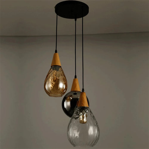 suspension en verre grain d'eau nordique rétro décoratives - vue 5 sur 21