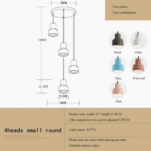 suspension moderne en terrazzo design nordique plusieurs couleurs led - vue 21 sur 28