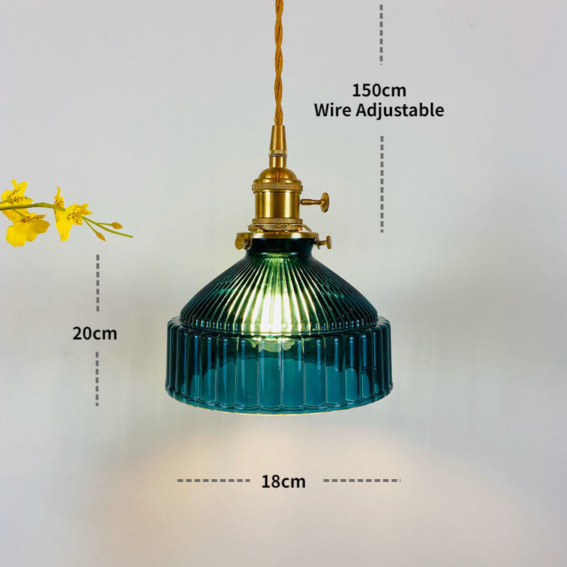 pendant light with lampshade in retro Casbelle glass