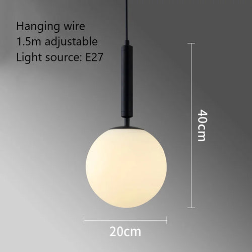 boule de verre moderne suspension led luminaire décoratif - vue 13 sur 15