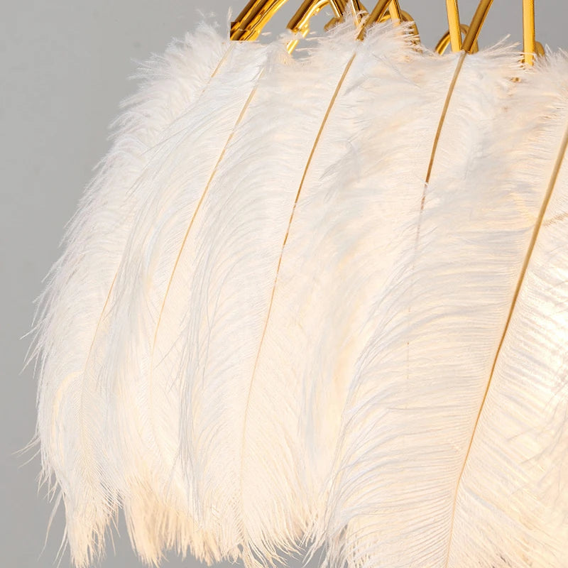 suspension moderne romantique en plumes pour décoration intérieure - vue 6 sur 8