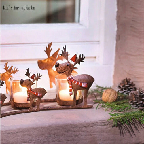 bougeoir en métal rétro éléphant fait main décoration de Noël - vue 5 sur 6