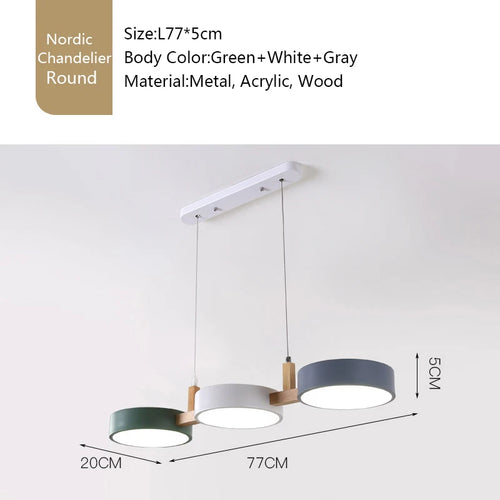 lustre nordique led moderne en bois et métal - vue 9 sur 8
