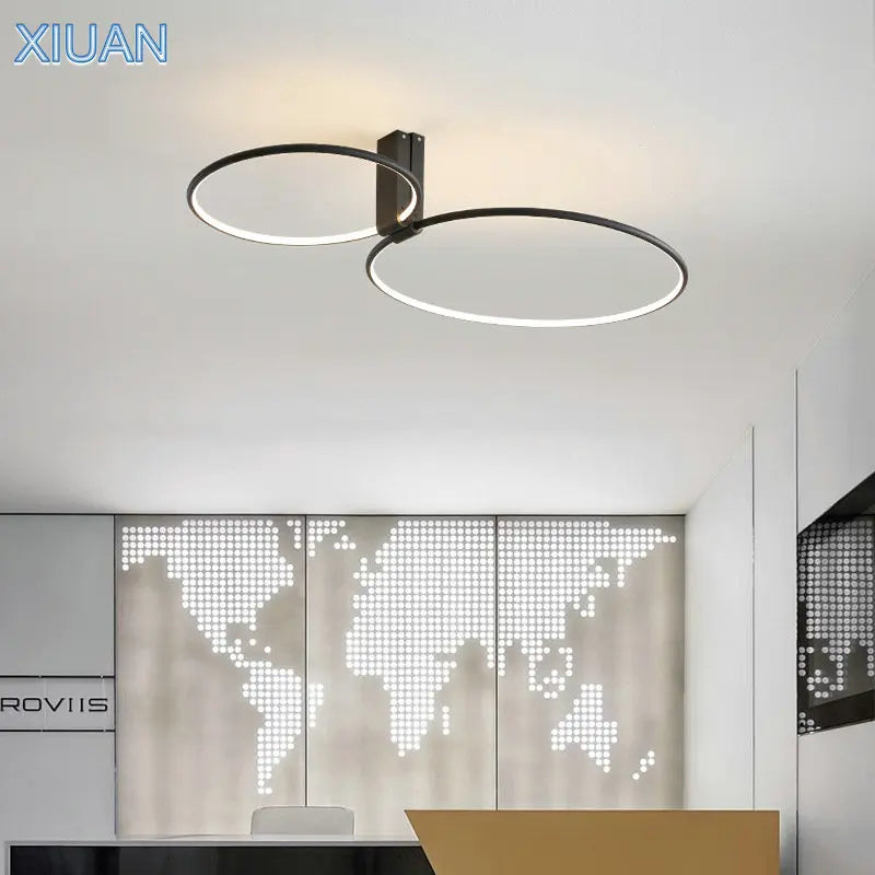 plafonnier rond led design scandinave en métal et aluminium décoratif - vue 4 sur 15