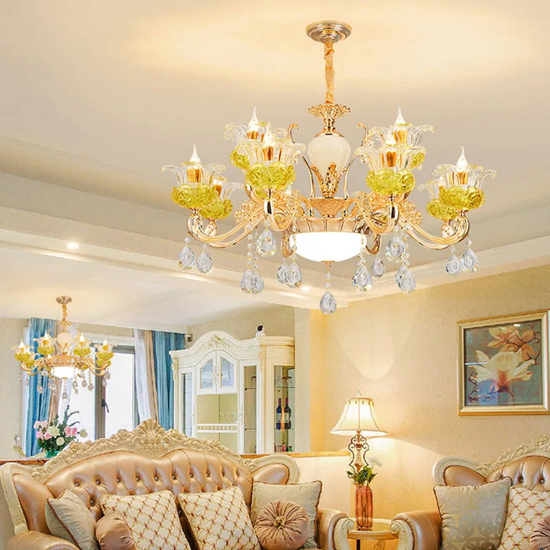 lustre en cristal européen éclairage de luxe pour décoration intérieur - vue 4 sur 13