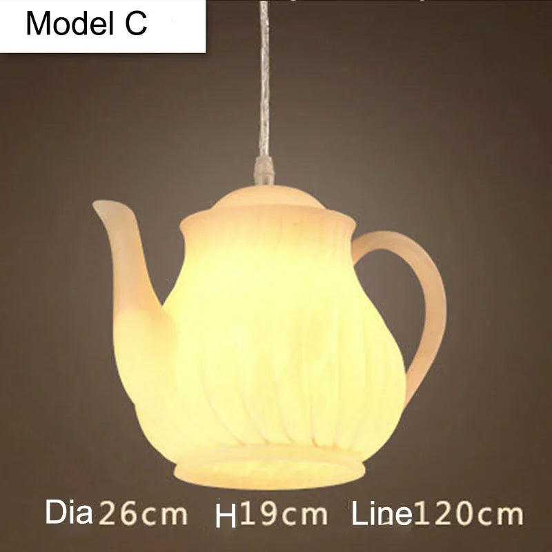Suspension en résine avec tasse de thé et théière